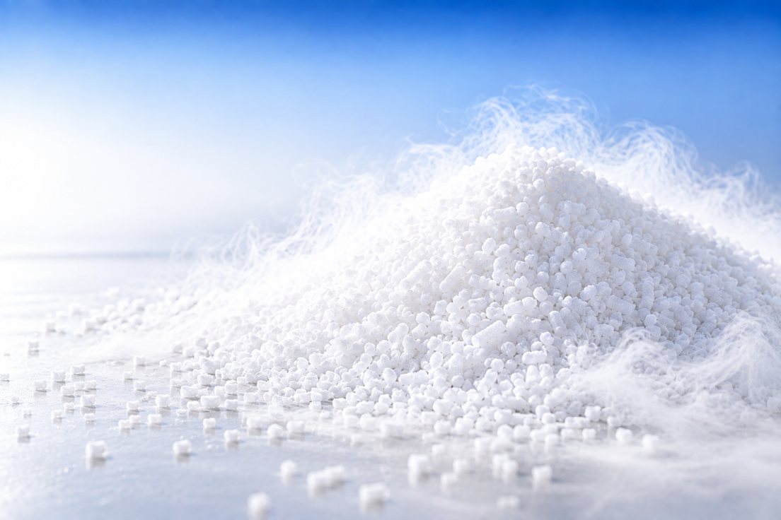 Pellets de gelo seco em close